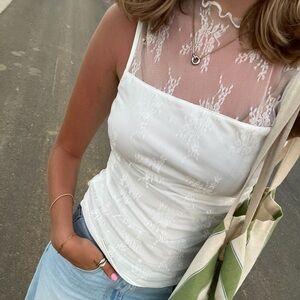 NWT Elegant White Lace Women Top